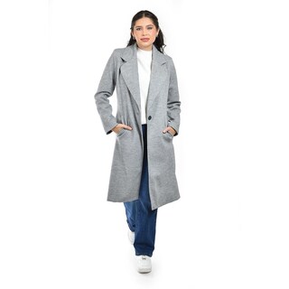 Foto 6 | Foto 6 | Abrigo Largo Roman Fashion /juvenil 1680 (gris Con Textura) Gris