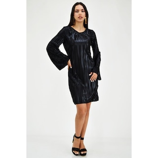 Foto 5 | Foto 5 | Vestido Plisado de Fiesta Roman Fashion V-ST-1200 Negro