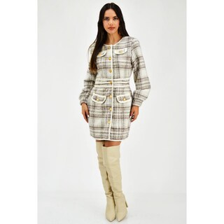 Foto 5 | Foto 5 | Vestido Tipo Chanel Roman Fashion Tallas Extras 1577 color Beige