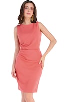 Vestido Devendi color Coral Stretch Plisado