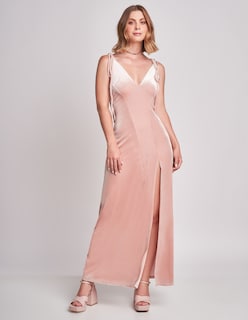 Foto 1 | Foto 1 | Vestido Devendi Color Rosa Gamuza Tirantes
