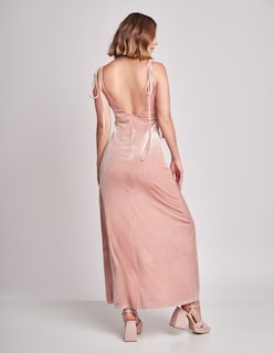 Foto 2 | Foto 2 | Vestido Devendi Color Rosa Gamuza Tirantes