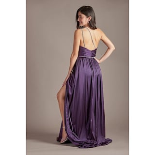 Foto 2 | Foto 2 | Vestido Largo Con Tirantes Con Aplicaión De Pedrería David's Bridal Purpura