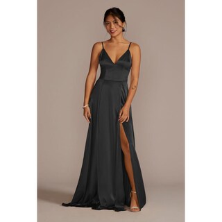 Foto 1 | Foto 1 | Vestido Satinado Con Abertura En Pierna David's Bridal Negro