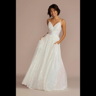 Foto 1 | Foto 1 | Vestido Largo De Lentejuela David's Bridal Blanco