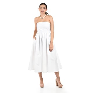 Foto 5 | Foto 5 | Vestido Strapless De Corte Midi Roman Fashion /juvenil 14387 (blanco) Blanco