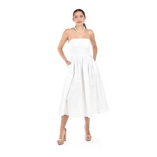 Foto 4 | Foto 4 | Vestido Strapless De Corte Midi Roman Fashion /juvenil 14387 (blanco) Blanco