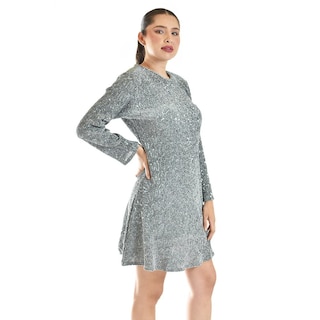 Foto 2 | Foto 2 | Vestido Glitter Con Lentejuela Roman Fashion /juvenil 4222 (plateado) Plateado