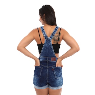 Foto 4 | Foto 4 | Jumper Short De Mezclilla Overol Peto Para Dama/ Pineda Jeans/ Azul Deslavado