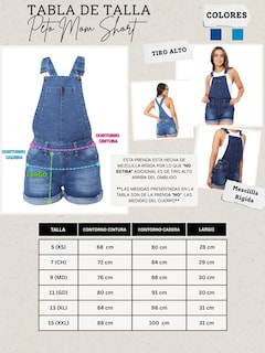 Foto 5 | Foto 5 | Peto Short Estilo Mom Jeans De Mezclilla Rigida Para Mujer Con Dobladillo Efecto Rasgado Pineda Jeans Azul Stone