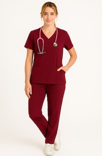 Foto 1 | Foto 1 | U4u Uniforms Conjunto Médico Dama Antifluidos — Filipina Cuello V Y Pantalón Costuras Reforzadas 11 Bolsillos