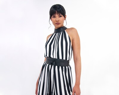 Foto 4 | Foto 4 | Jumpsuit De Dama A Ángelozano De Mezclilla Azul, Con Cinto Camel, Al-w40