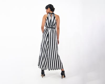 Foto 8 | Foto 8 | Jumpsuit De Dama A Ángelozano De Mezclilla Azul, Con Cinto Camel, Al-w40