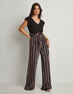 Foto 1 | Foto 1 | Jumpsuit Devendi Color Multicolor Pantalón Líneas Top Negro
