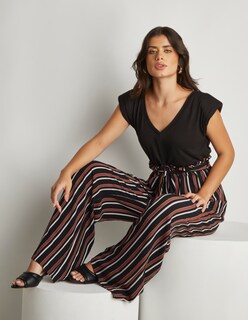 Foto 4 | Foto 4 | Jumpsuit Devendi Color Multicolor Pantalón Líneas Top Negro