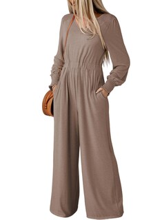 Foto 1 | Foto 1 | Mono Dokotoo De Manga Larga Con Cuello En V Elegante Para Mujer, Color Topo - Venta Internacional.