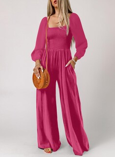 Foto 5 | Foto 5 | Mono Happy Sailed Para Mujer, Manga Larga, Pierna Ancha, Color Rosa - Venta Internacional.