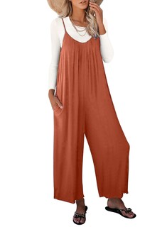 Foto 1 | Foto 1 | Jumpsuits Happy Sailed Casual Para Mujer, Talla Grande, Naranja - Venta Internacional.