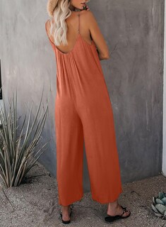 Foto 2 | Foto 2 | Jumpsuits Happy Sailed Casual Para Mujer, Talla Grande, Naranja - Venta Internacional.