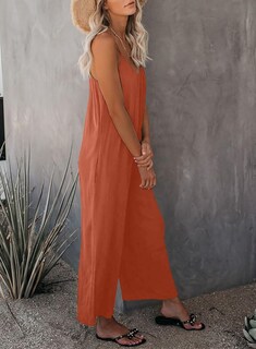 Foto 4 | Foto 4 | Jumpsuits Happy Sailed Casual Para Mujer, Talla Grande, Naranja - Venta Internacional.
