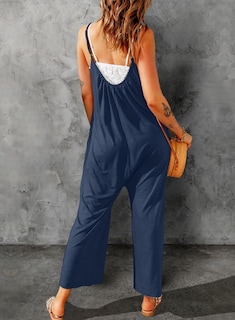 Foto 5 | Foto 5 | Monos Happy Sailing, Casual, Sin Mangas, Pierna Ancha, Azul, Para Mujer - Venta Internacional.