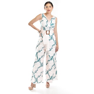 Foto 5 | Foto 5 | Jumpsuit Estampado Con Cinto Roman Fashion /juvenil, 33493 (rosa, Verde) Rosa Claro