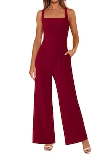 Foto 1 | Foto 1 | Mono De Verano Sin Mangas Prettygarden Para Mujer, Color Rojo Vino - Venta Internacional.