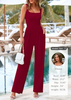 Foto 3 | Foto 3 | Mono De Verano Sin Mangas Prettygarden Para Mujer, Color Rojo Vino - Venta Internacional.