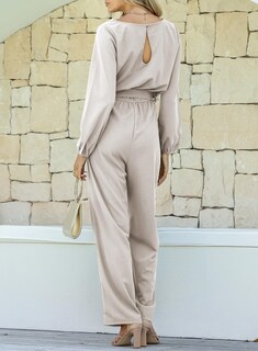 Foto 2 | Foto 2 | Mono Happy Sailed Para Mujer, Casual, Holgado, Pernera Ancha, Gris, Talla S - Venta Internacional.