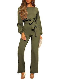 Foto 1 | Foto 1 | Mono Holgado Happy Sailed De Manga Larga Para Mujer, Color Verde, Talla M - Venta Internacional.