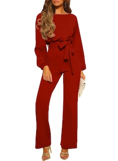 Foto 1 | Foto 1 | Mono Happy Sailed Para Mujer, Casual, Holgado, Manga Larga, Rojo, Talla M - Venta Internacional.