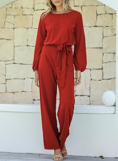 Foto 3 | Foto 3 | Mono Happy Sailed Para Mujer, Casual, Holgado, Manga Larga, Rojo, Talla M - Venta Internacional.