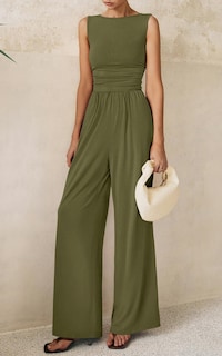 Foto 2 | Foto 2 | Mono Prettygarden De Una Pieza Para Mujer Sin Mangas En L, Color Verde Militar - Venta Internacional.