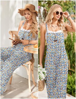 Foto 4 | Foto 4 | Mono Ekouaer Para Mujer, Estilo Bohemio, Floral, De Verano, Con Bolsillos - Venta Internacional.