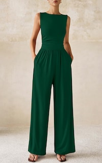 Foto 4 | Foto 4 | Mono Prettygarden De Una Pieza Para Mujer Sin Mangas En S Verde Oscuro - Venta Internacional.