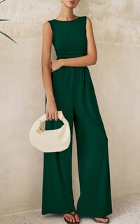 Foto 7 | Foto 7 | Mono Prettygarden De Una Pieza Para Mujer Sin Mangas En S Verde Oscuro - Venta Internacional.