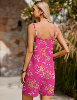 Foto 4 | Foto 4 | Rompers Ekouaer, Casual, De Verano, Sin Mangas, Estampado Floral, Talla S - Venta Internacional.