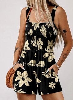 Foto 2 | Foto 2 | Mono Corto De Verano Rompers Dokotoo Para Mujer, Pernera Ancha, Negro - Venta Internacional.