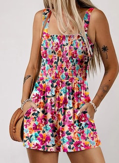 Foto 2 | Foto 2 | Mono Dokotoo Con Estampado De Rosas Y Pierna Ancha Sin Mangas Para Mujer - Venta Internacional.