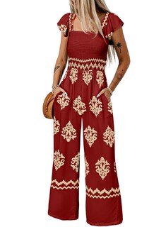 Foto 1 | Foto 1 | Mono Happy Sailed Dressy Para Mujer, Cuello Cuadrado, Rojo, Talla Grande - Venta Internacional.