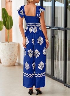 Foto 6 | Foto 6 | Mono Happy Sailed Azul Con Estampado Bohemio Para Mujer 2025, Tamaño Mediano - Venta Internacional.