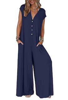 Foto 1 | Foto 1 | Mono Merokeety Para Mujer, Verano 2025, Manga Corta, Azul Marino - Venta Internacional.