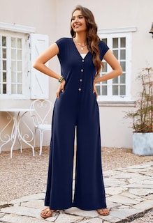 Foto 3 | Foto 3 | Mono Merokeety Para Mujer, Verano 2025, Manga Corta, Azul Marino - Venta Internacional.