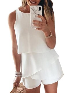 Foto 1 | Foto 1 | Romper Dokotoo Fashion 2024 De Chifón Con Hombros Descubiertos, Color Blanco - Venta Internacional.