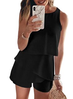 Foto 1 | Foto 1 | Romper Dokotoo Fashion 2024, Verano, Chifón, Con Volantes, Negro, 2xl - Venta Internacional.