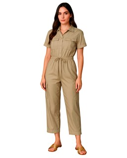 Foto 1 | Foto 1 | Jumpsuit Para Mujer Ocean Point Con Cuello Camisero Bolsillos Utilitarios Y Ajuste En Cintura