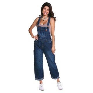 Foto 2 | Foto 2 | Overol Jumper De Mezclilla Rigida Para Mujer Estilo Boyfriend Holgado Liso Sin Rasgar Pineda Jeans Azul Stone