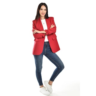 Foto 4 | Foto 4 | Blazer Manga 3/4 Roman Fashion /juvenil, 12255 (rojo) Rojo