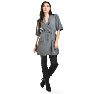 Foto 1 | Foto 1 | Blazer Largo Con Jareta Roman Fashion /juvenil, 5027 (gris) Gris