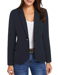 Foto 3 | Foto 3 | Chaqueta Blazer Luvamia Para Mujer Con Solapa Con Muescas, Color Azul Marino, Xxl - Venta Internacional.